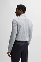 Slim-fit shirt patterned cotton jacquard