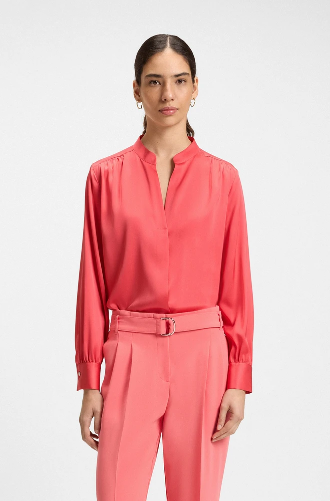 Regular-fit blouse stretch silk