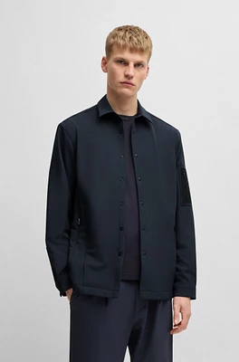 Relaxed-fit overshirt water-repellent stretch fabric