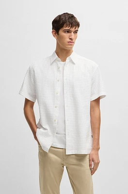 Relaxed-fit shirt waffle-structured cotton