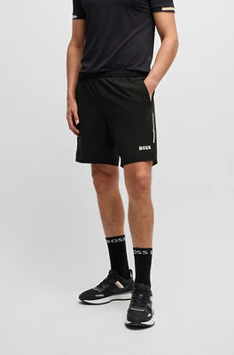 Active tennis shorts with four-way stretch