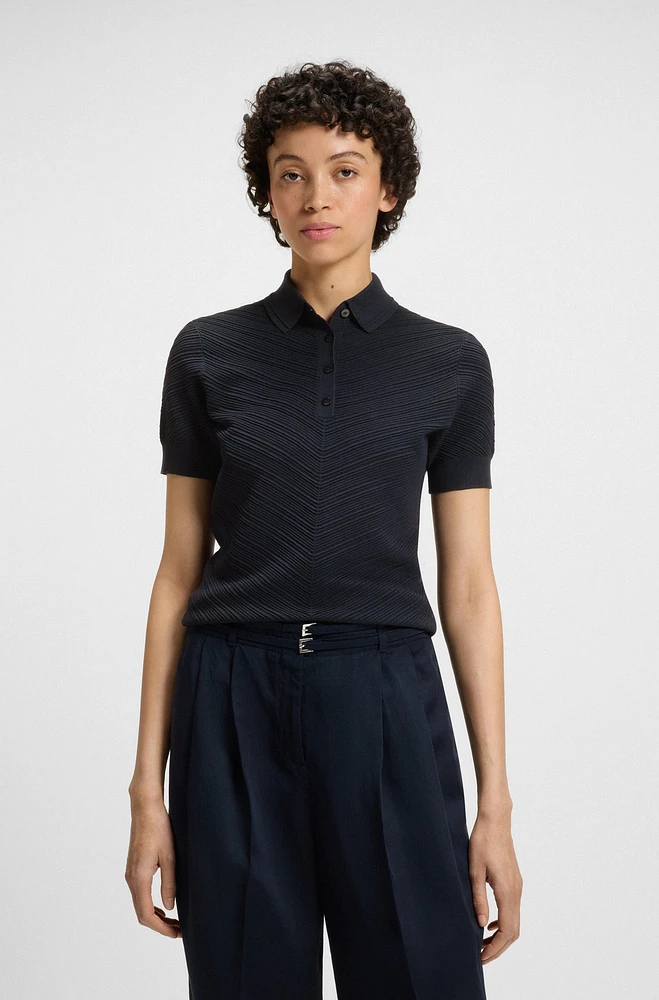 Structured sweater with polo collar