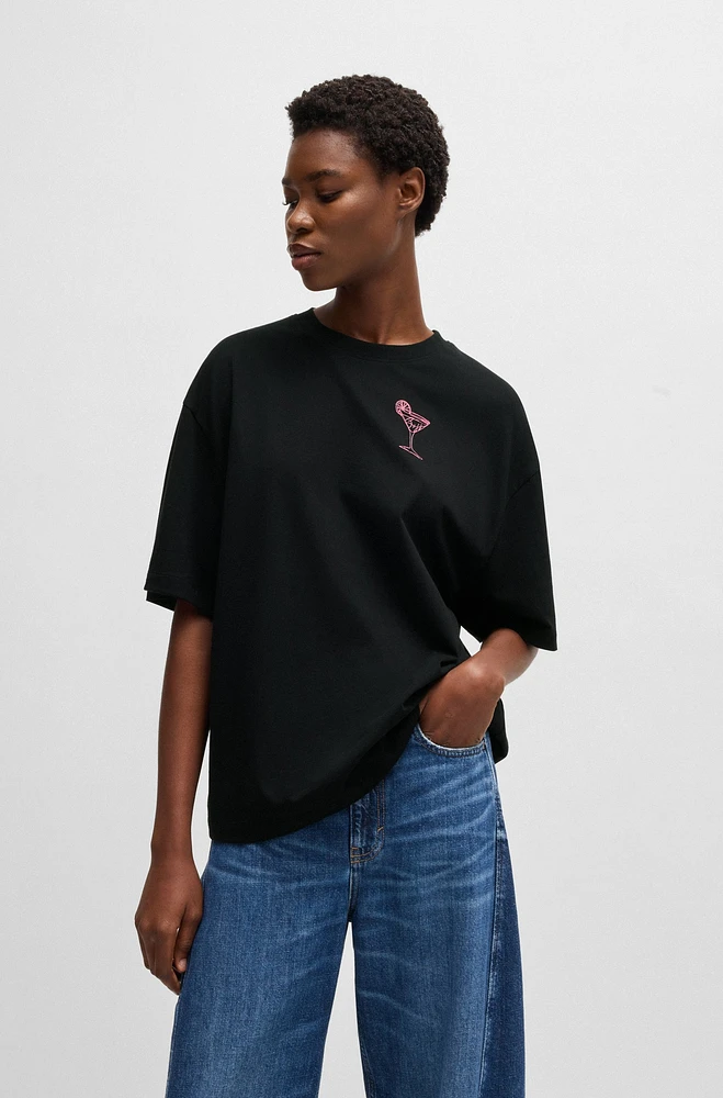 Oversize T-shirt cotton jersey with logo artwork