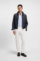 Water-repellent jacket with monogram jacquard