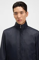 Water-repellent jacket with monogram jacquard