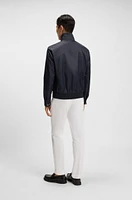 Water-repellent jacket with monogram jacquard