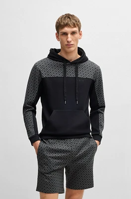 Hoodie with monogram pattern