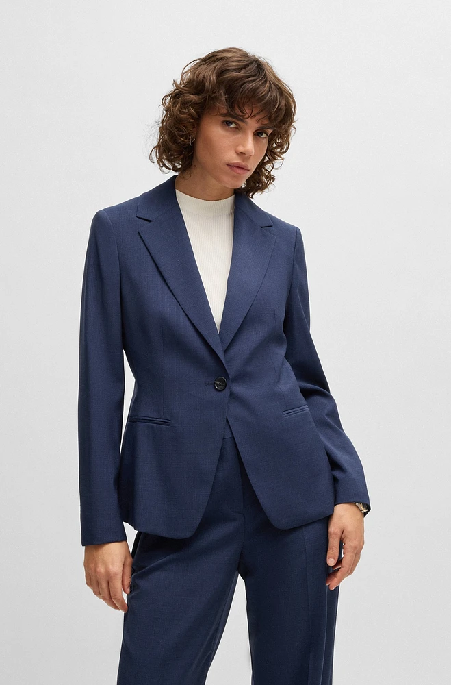 Regular-fit blazer micro-check virgin wool