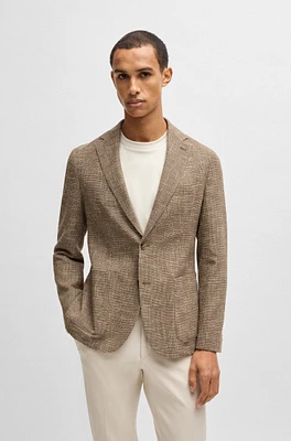 Regular-fit blazer micro-patterned stretch tweed