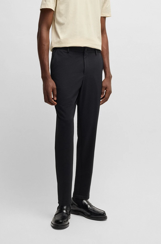 Washable formal trousers stretch seersucker fabric