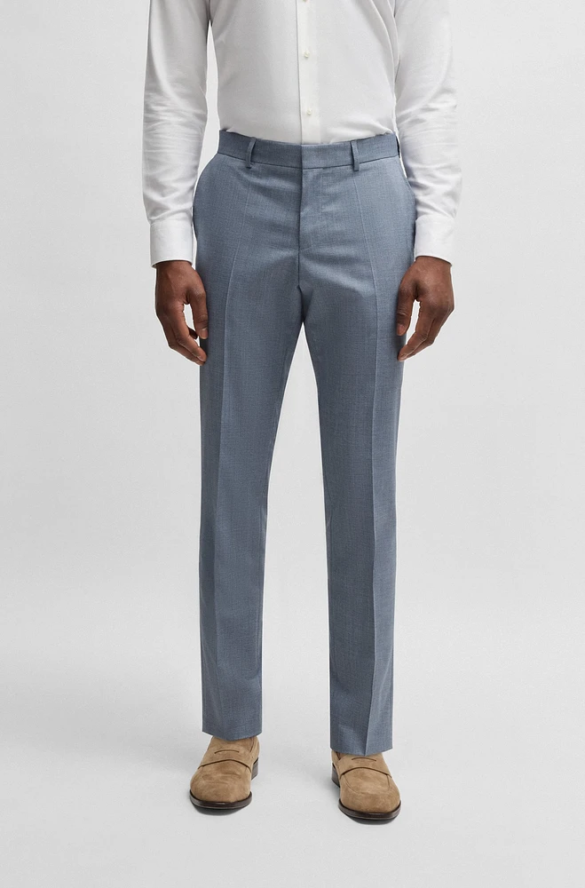 Formal trousers a patterned virgin-wool blend
