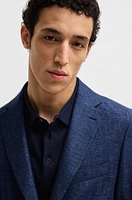 Slim-fit blazer micro-patterned fabric