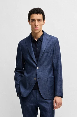 Slim-fit blazer micro-patterned fabric