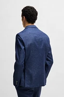 Slim-fit blazer micro-patterned fabric