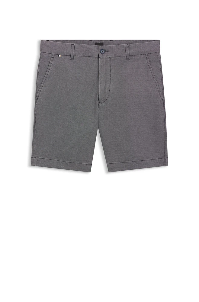 Slim-fit shorts micro-patterned stretch cotton