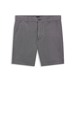 Slim-fit shorts micro-patterned stretch cotton