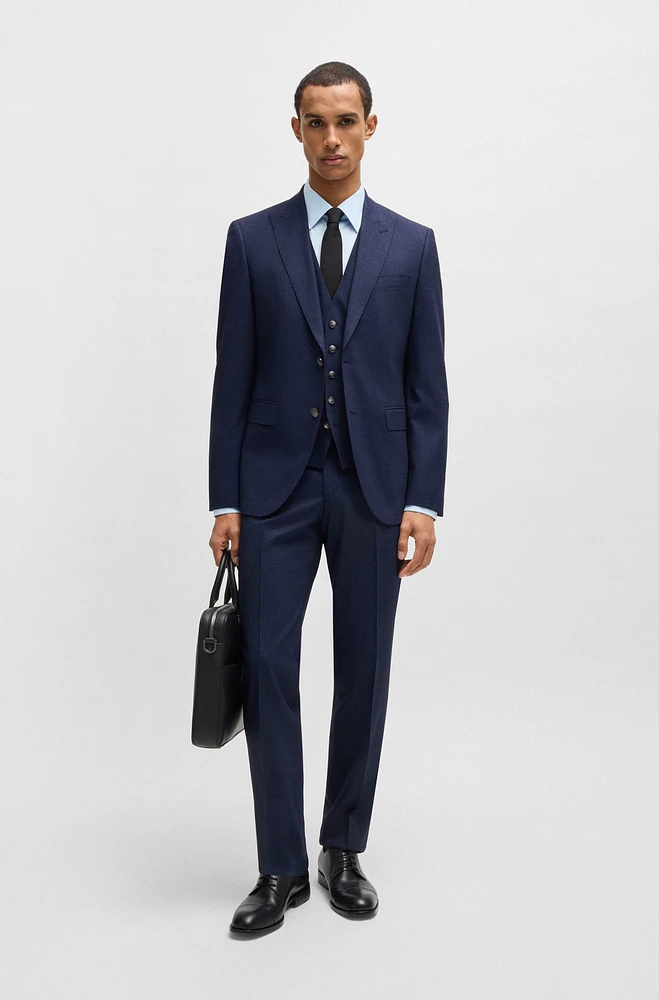 Regular-fit three-piece suit stretch wool