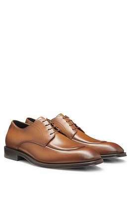 Leather Derby shoes with apron toe