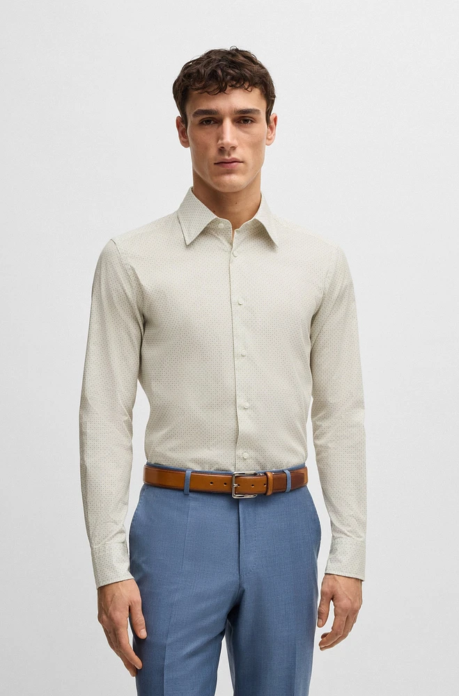 Slim-fit shirt Italian-made printed cotton
