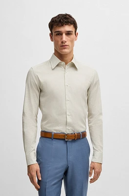 Slim-fit shirt Italian-made printed cotton