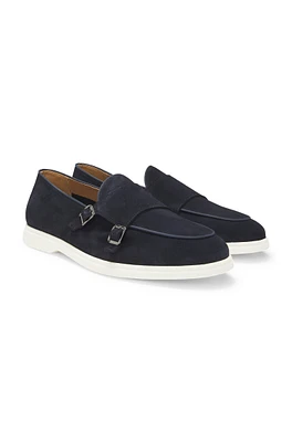 Suede monk shoe with contrast outsole