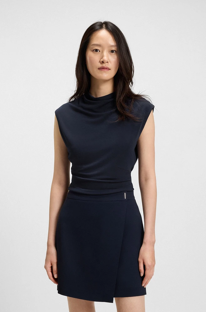 High-neck top matte fabric
