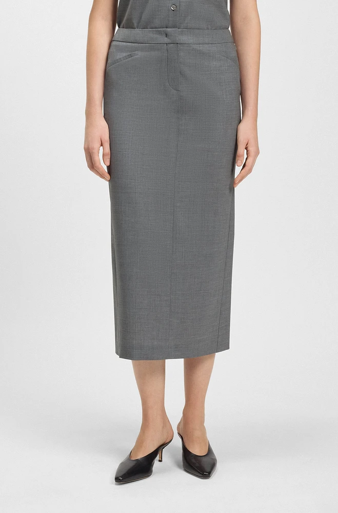 Pencil skirt melange virgin wool