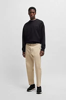 Trainers with knit and burnished-leather trims