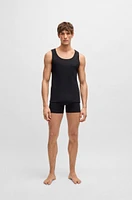 Three-pack of cotton tank tops with embroidered logos