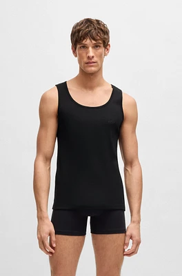 Three-pack of cotton tank tops with embroidered logos