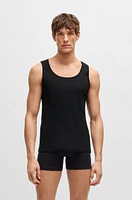 Three-pack of cotton tank tops with embroidered logos