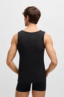 Three-pack of cotton tank tops with embroidered logos