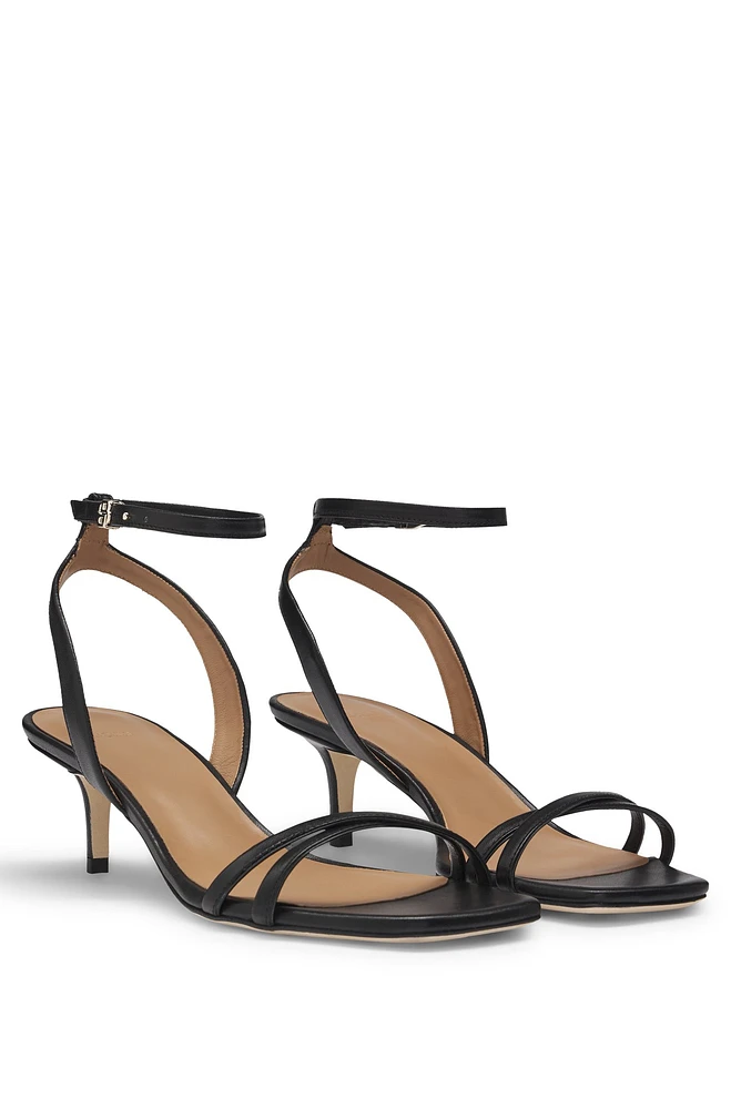 Leather sandals with Double B monogram