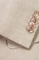 Slim-fit suit checked linen, wool and silk