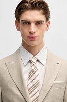 Slim-fit suit checked linen, wool and silk