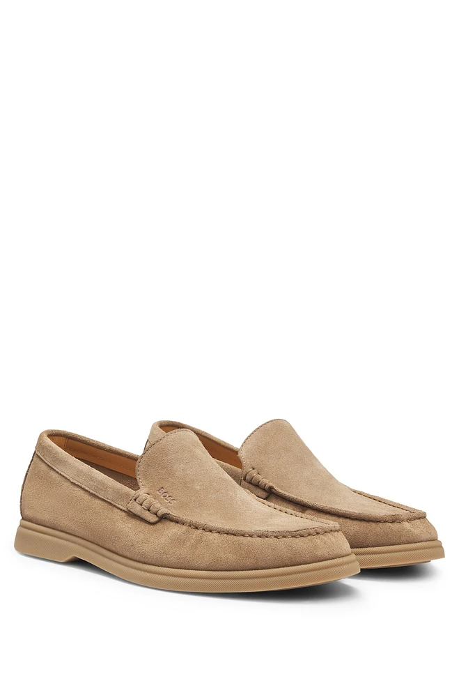 Suede loafers with contrast outsole