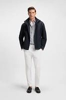 Packable hooded jacket water-repellent mixed fabrics