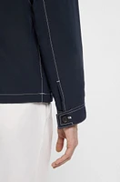 Packable hooded jacket water-repellent mixed fabrics