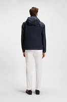 Packable hooded jacket water-repellent mixed fabrics