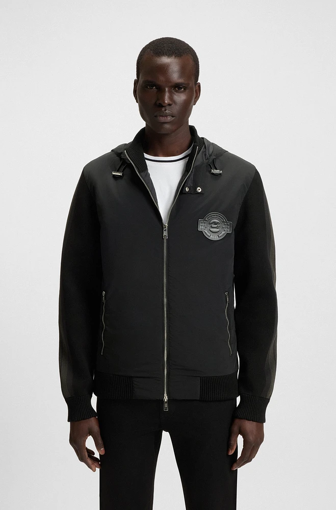 Porsche x BOSS hybrid jacket with sleeve stripes