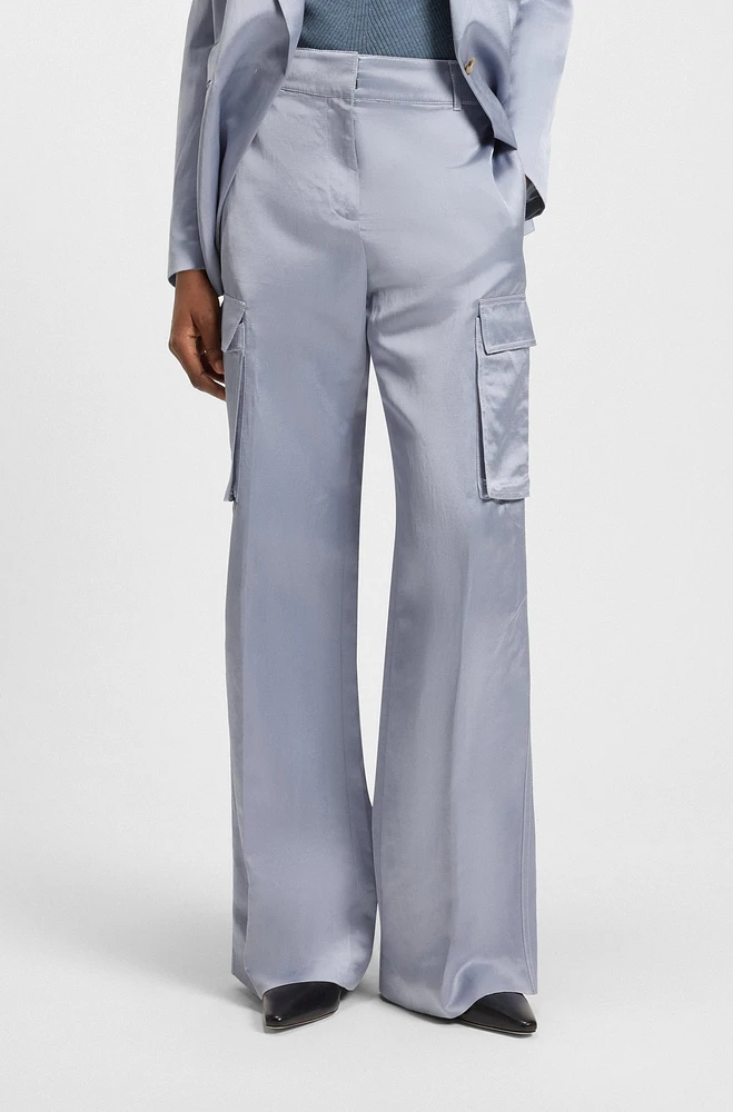 Regular-fit trousers sateen