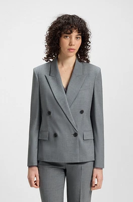 Double-breasted coat a melange wool