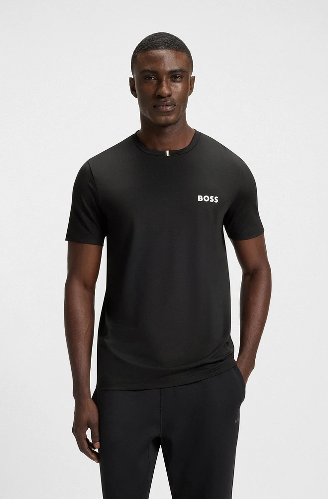 Slim-fit T-shirt stretch piqué with odor control