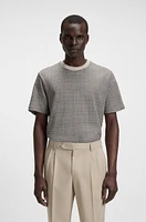 Mercerized-cotton T-shirt with grid pattern