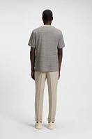 Mercerized-cotton T-shirt with grid pattern