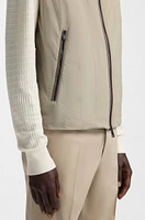 Water-repellent gilet with tonal binding
