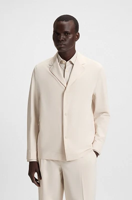 Packable relaxed-fit overshirt performance-stretch fabric