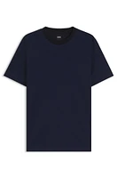 Geometric-jacquard T-shirt mercerized cotton