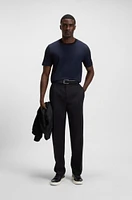 Geometric-jacquard T-shirt mercerized cotton