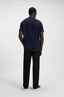 Geometric-jacquard T-shirt mercerized cotton